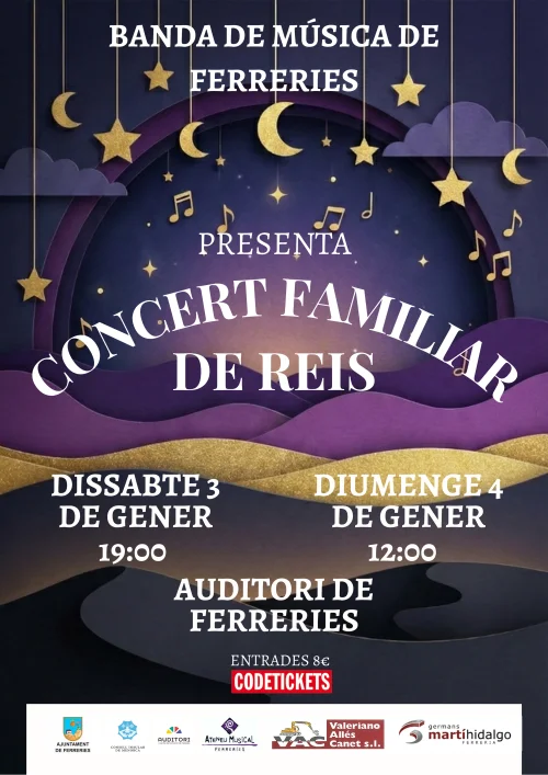 Banda de Música de Ferreries: Concert Familiar de Reis.