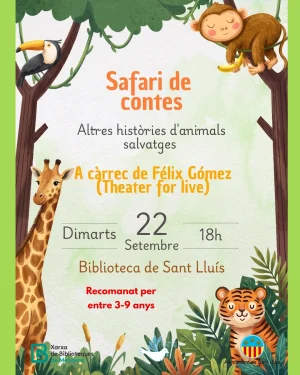Contacontes "Safari de contes: altres històries d'animals salvatges" amb Félix Gómez de Theater For Life