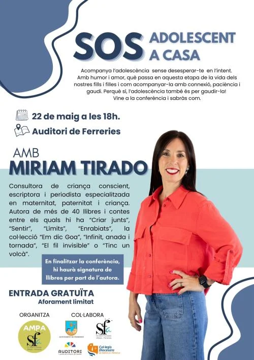 Xerrada amb Miriam Tirado: 'SOS, adolescent a casa'.