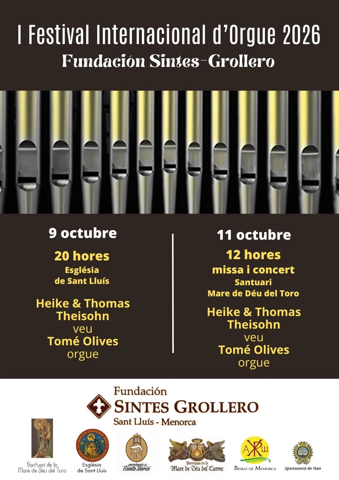 Concert Festival Orgue: Heike & Thomas Theisohn (veu) i Tomé Olives (orgue)