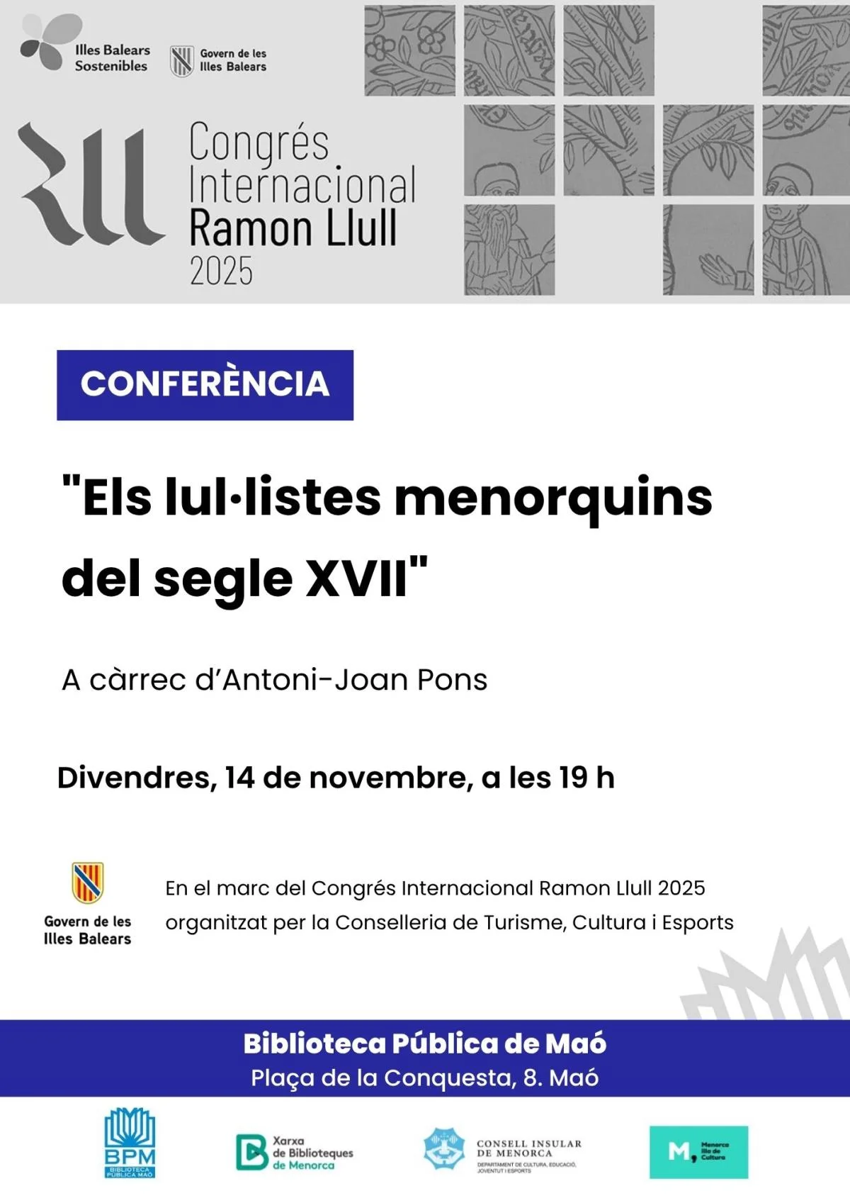 Confererencia: 'Els il·lustres menorquins del segle XVII'