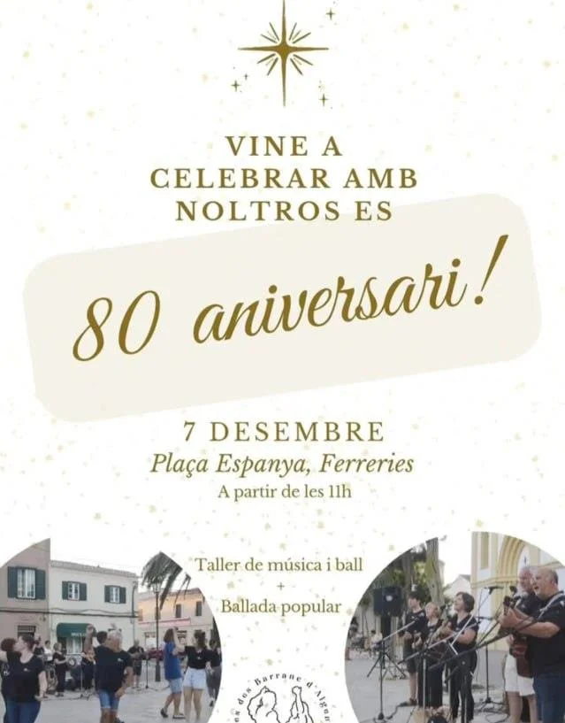 Celebración del 80 Aniversario: Taller de Música y Baile y Baile Popular
