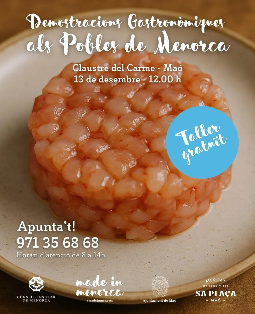 Demostraciones Gastronómicas en los Pueblos de Menorca: Taller en el Claustre del Carme