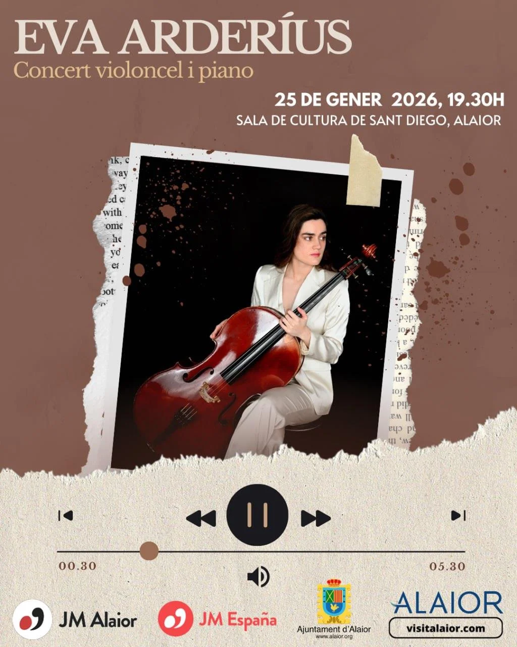 Eva Arderíus: Melodías de violonchelo y piano en Alaior