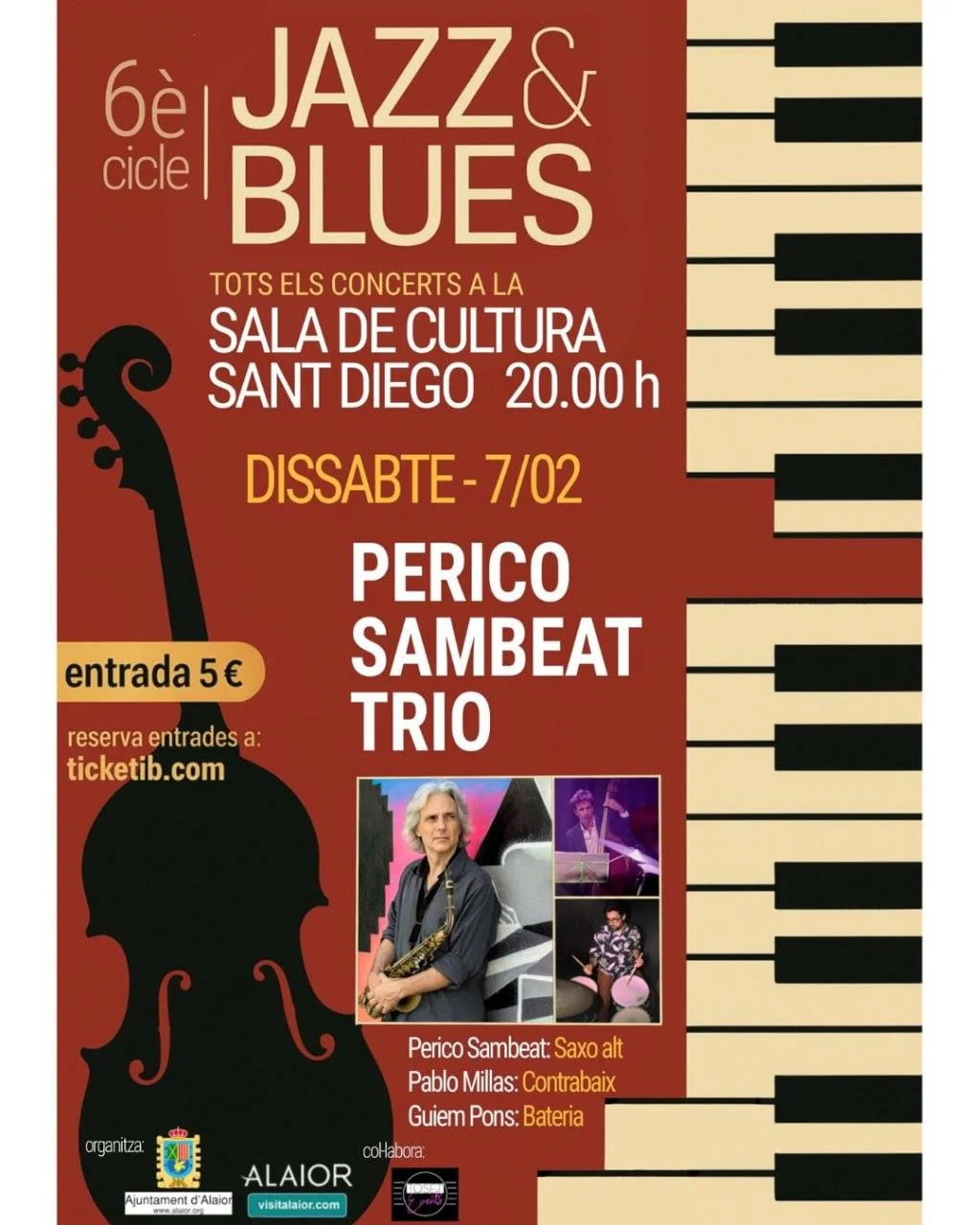 Perico Sambeat Trio en el 6º Ciclo de Jazz & Blues de Alaior