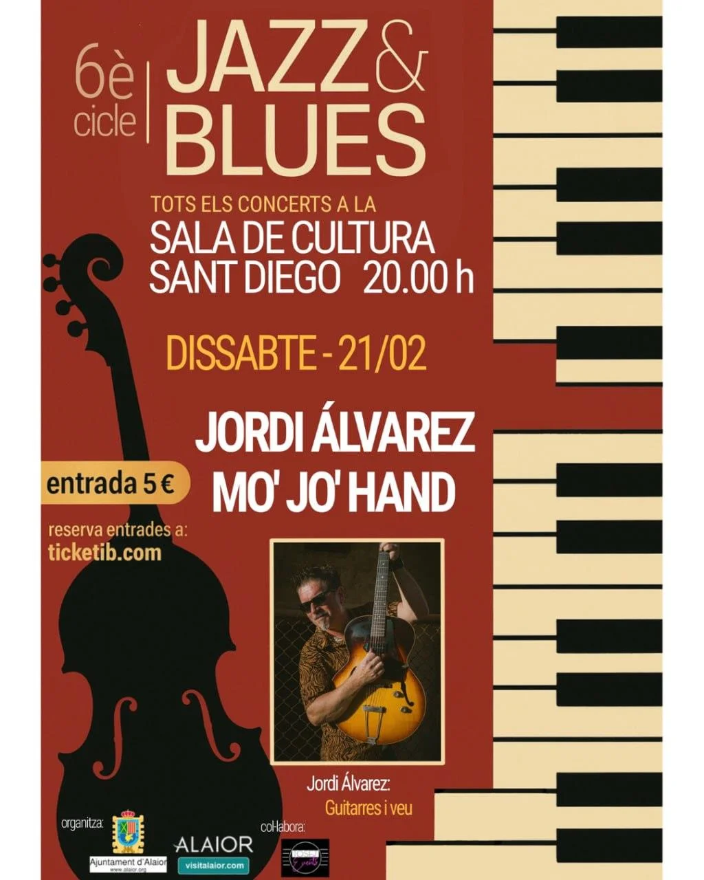 Jordi Álvarez presenta «Mo' Jo' Hand» en el 6º Ciclo de Jazz & Blues