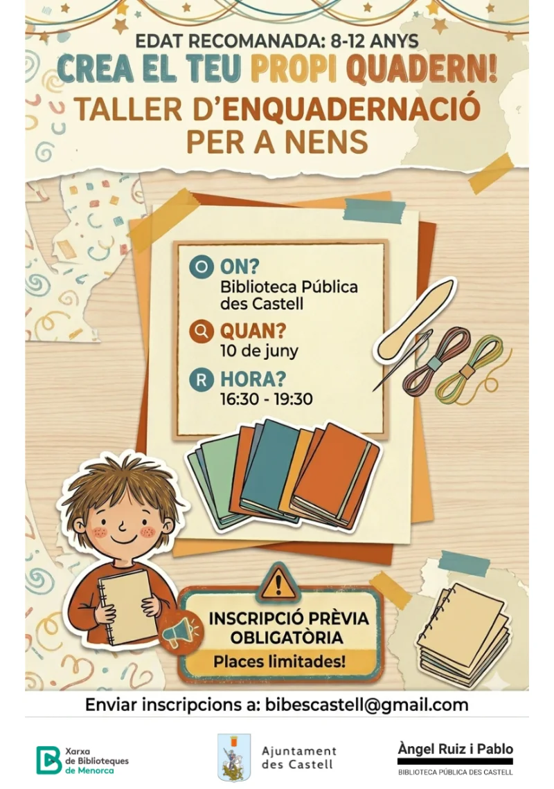 Taller d'enquadernació per a nens