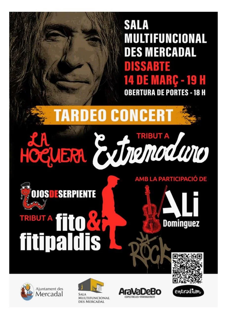 Tardeo Concert: Los grandes éxitos de Extremoduro y Fito & Fitipaldis en Es Mercadal