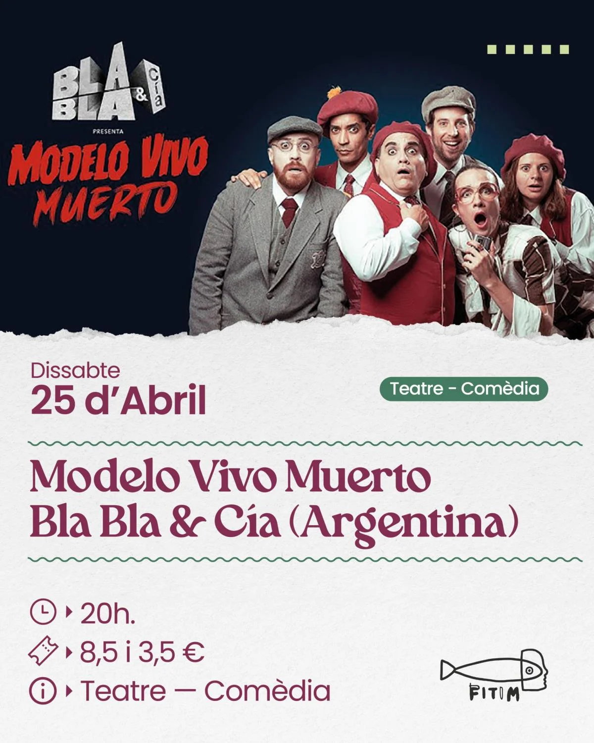 Bla Bla & Cía presenta "Modelo Vivo Muerto": La comedia premiada que llega de Argentina