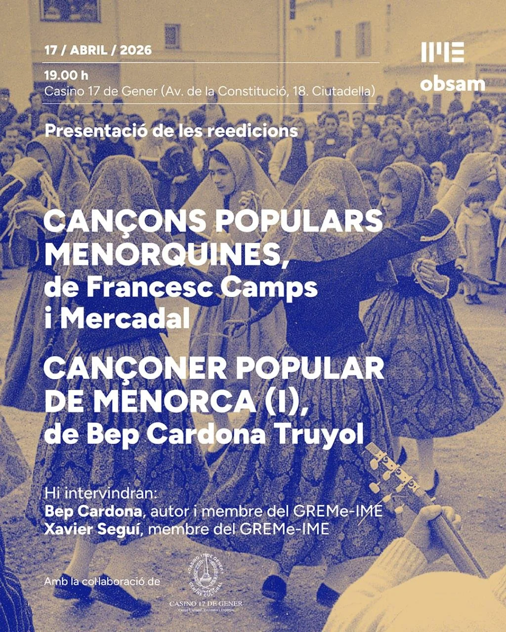 Recuperamos el sonido de nuestra historia: Presentación de dos cancioneros populares menorquines