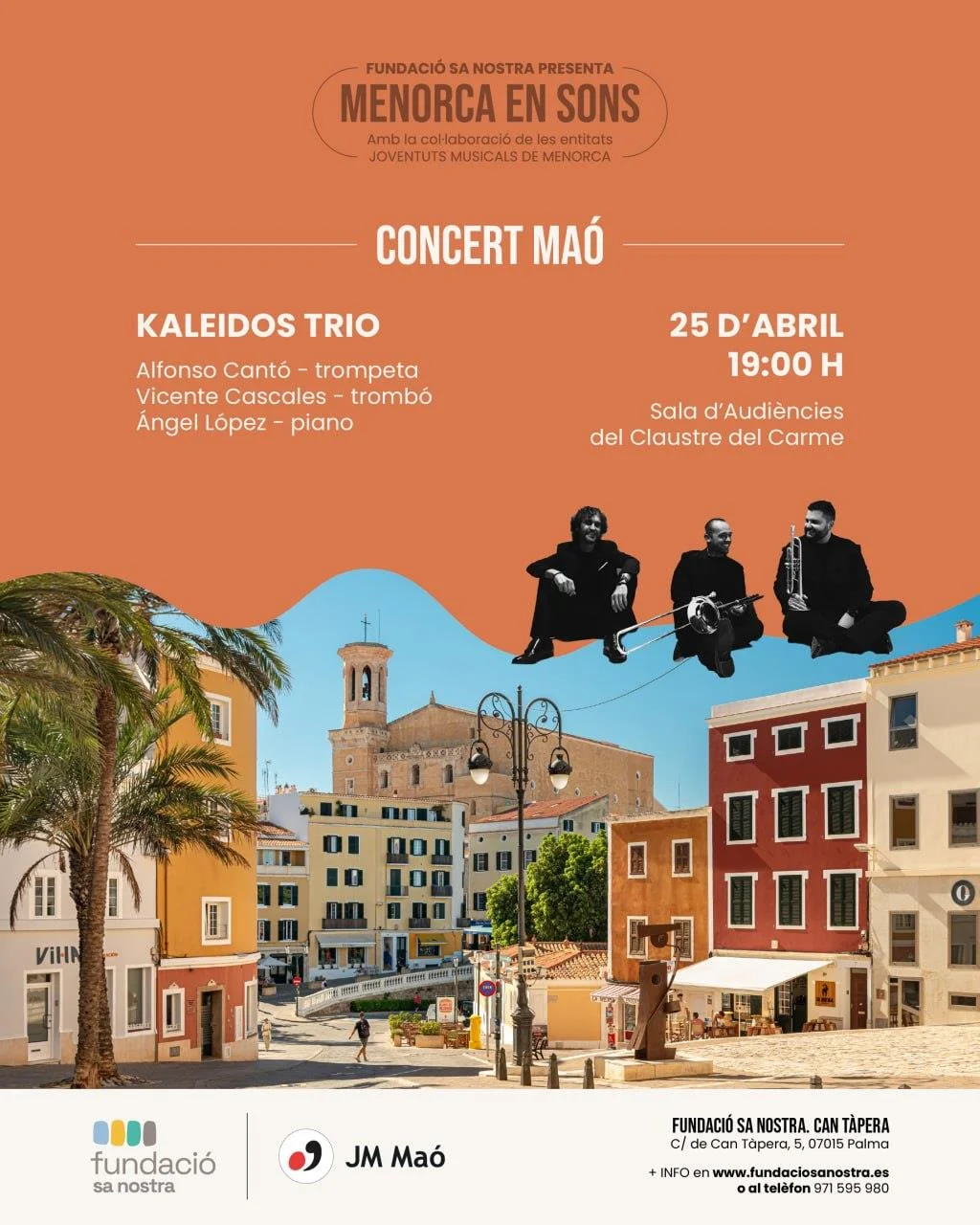Concierto de Kaleidos Trio en Maó: "Menorca en Sons"