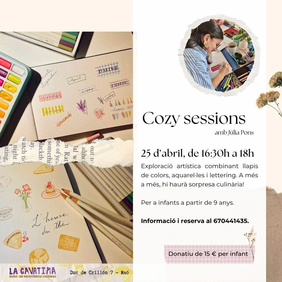 Cozy Sessions con Júlia Pons: Acuarela, lettering y sorpresa culinaria