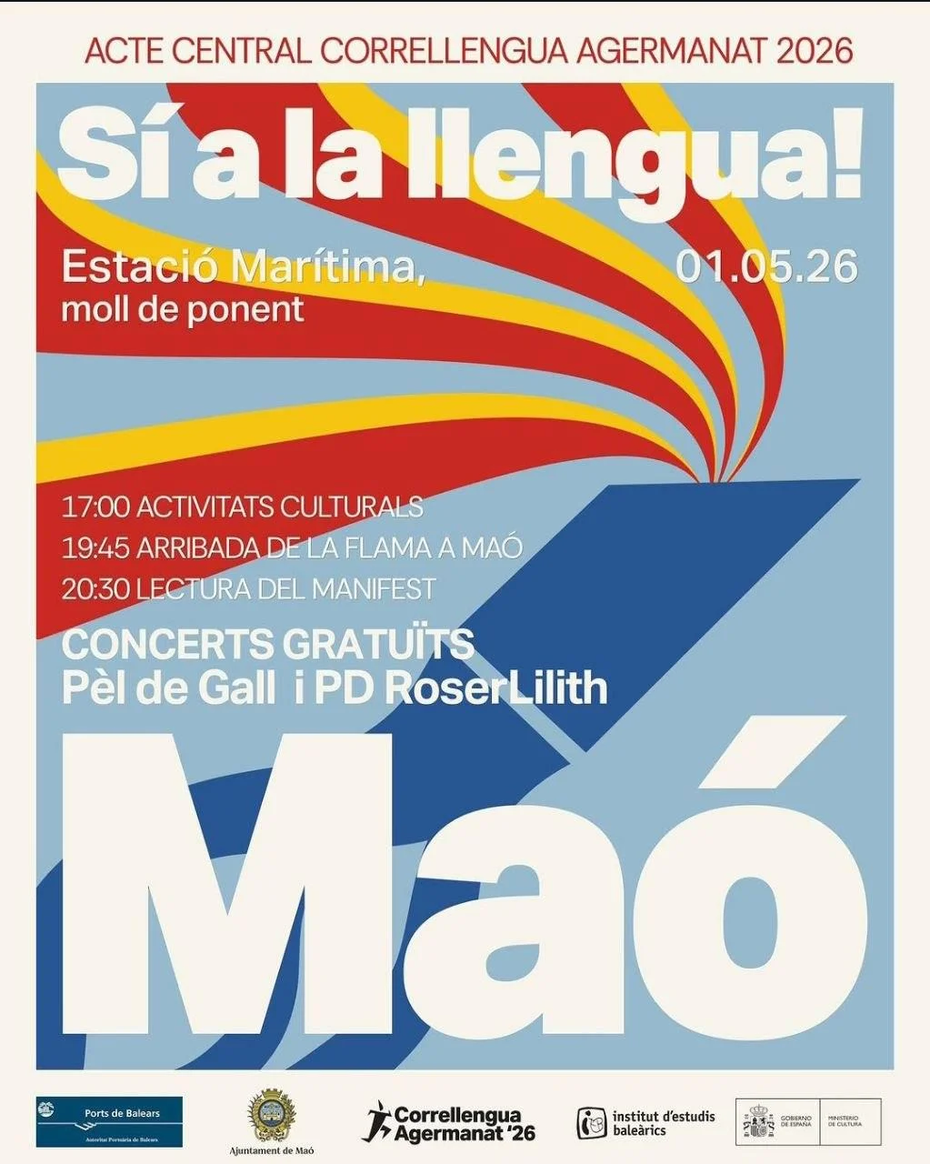 ¡Sí a la lengua! Maó acoge el Acto Central del Correllengua Agermanat 2026