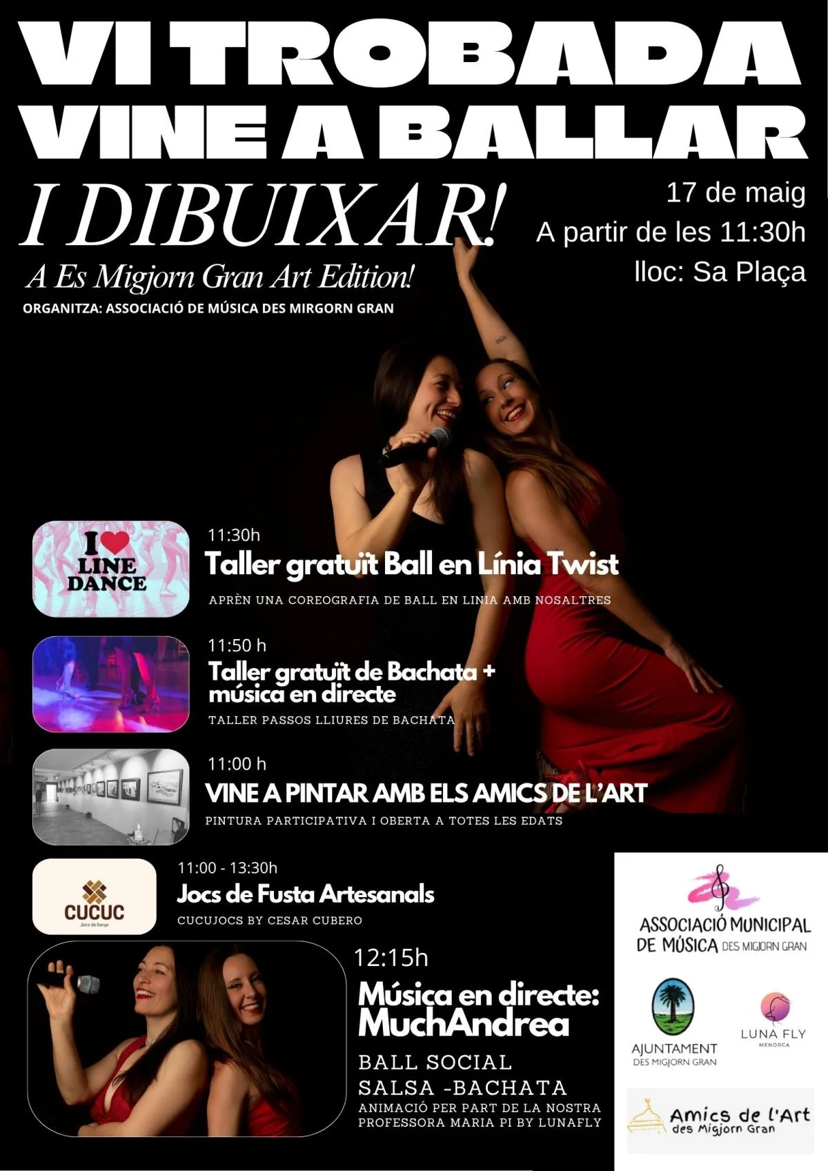 Encuentro Ven a Bailar y Dibujar en Es Migjorn Gran
