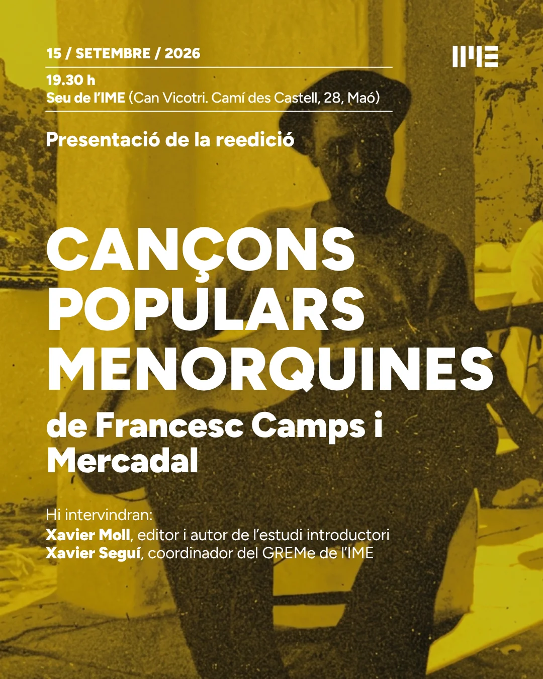 Presentación de "Canciones populares menorquinas", de Francisco Camps y Mercadal