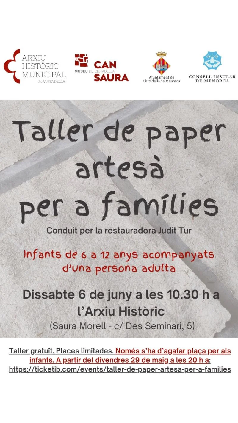 Taller de papel artesano para famílias